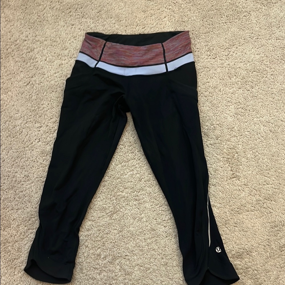 Lululemon Black and Red Yoga Pants